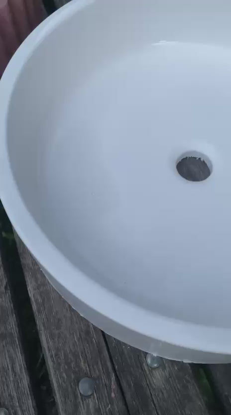 El Yapımı Afife Model Taş Lavabo Beyaz Renk 43cm*12cm