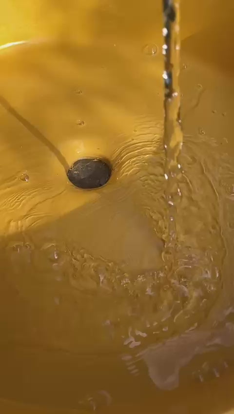 El Yapımı Afife Model Taş Lavabo Sarı Renk 43cm*12cm