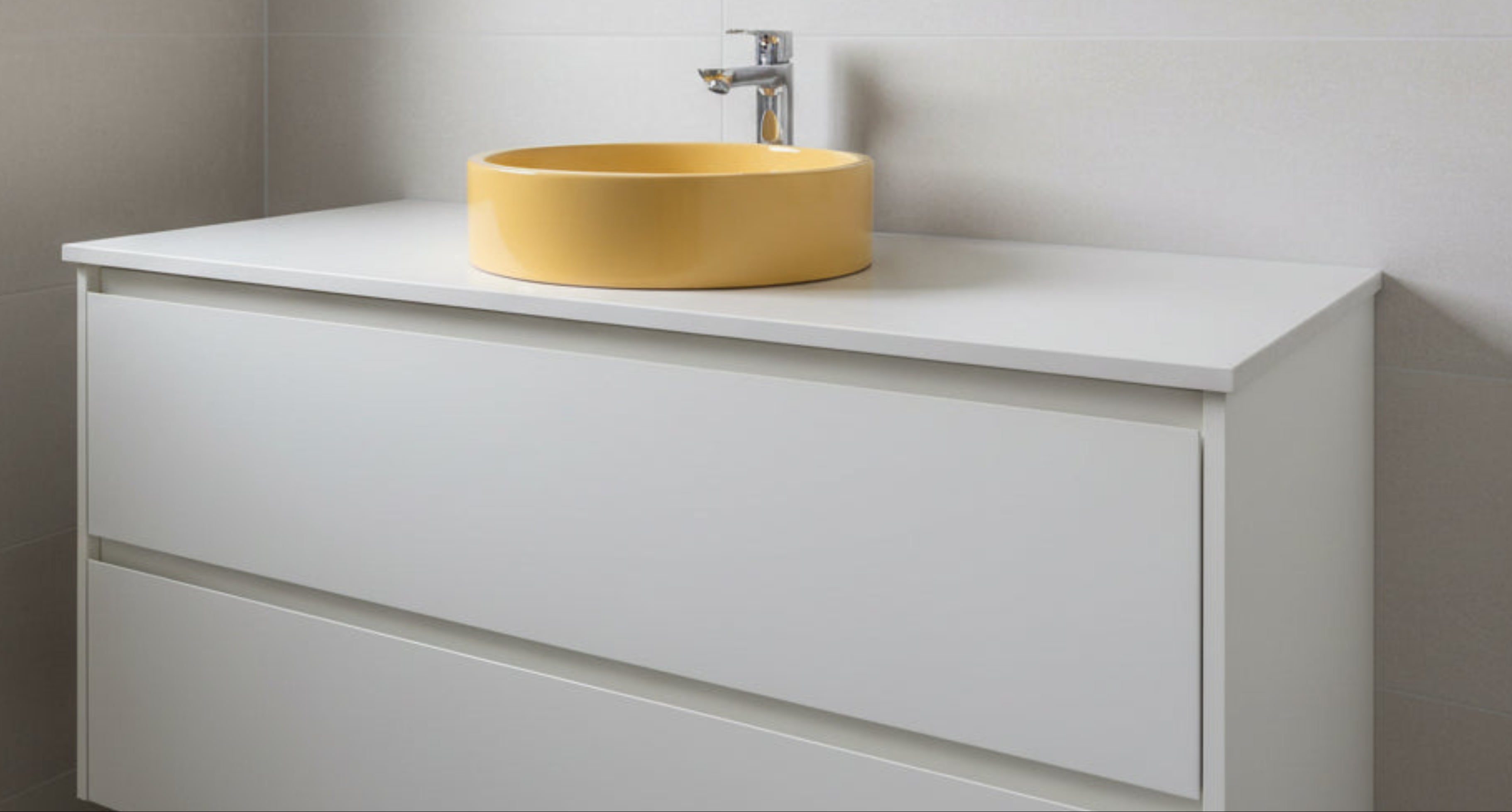 El Yapımı Afife Model Taş Lavabo Sarı Renk 43cm*12cm