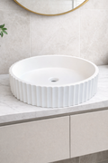 Aden Model Taş Lavabo Beyaz Renk  ADN001 (45cm çap - 12 cm yükseklik)
