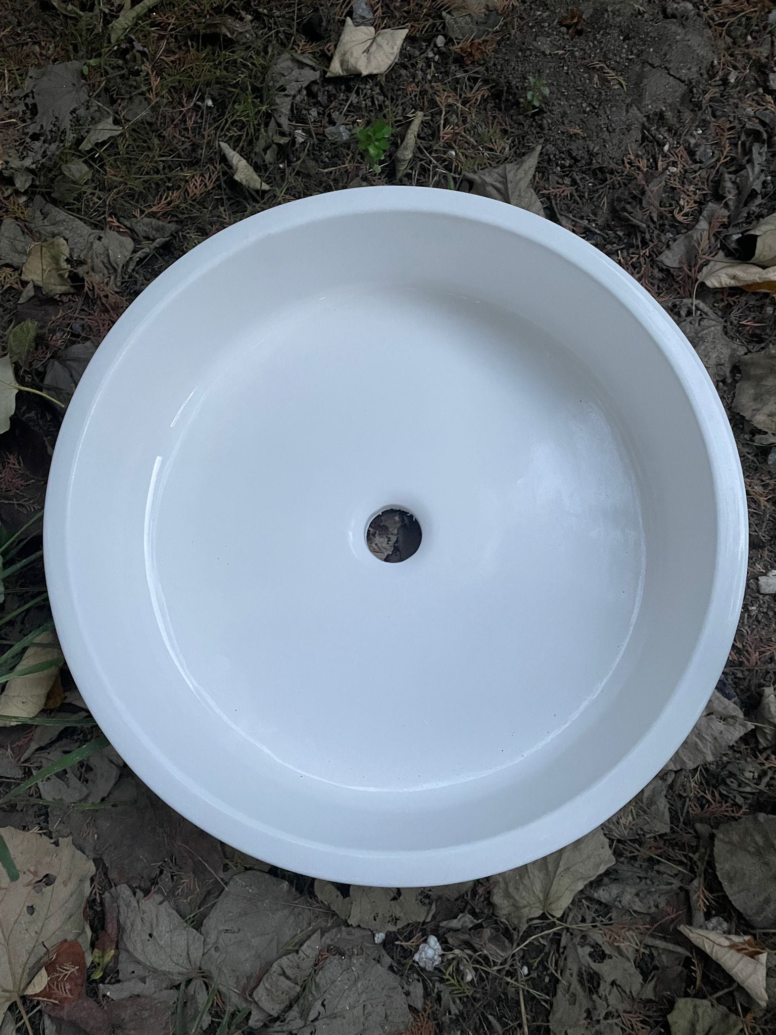 El Yapımı Afife Model Taş Lavabo Beyaz Renk 43cm*12cm