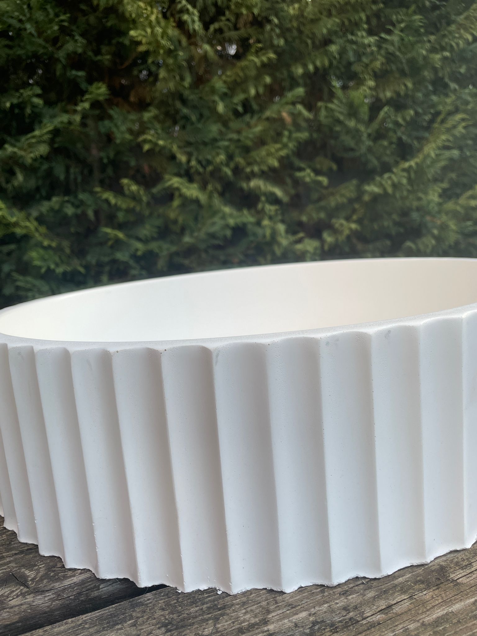 Aden Model Taş Lavabo Beyaz Renk  ADN001 (45cm çap - 12 cm yükseklik)