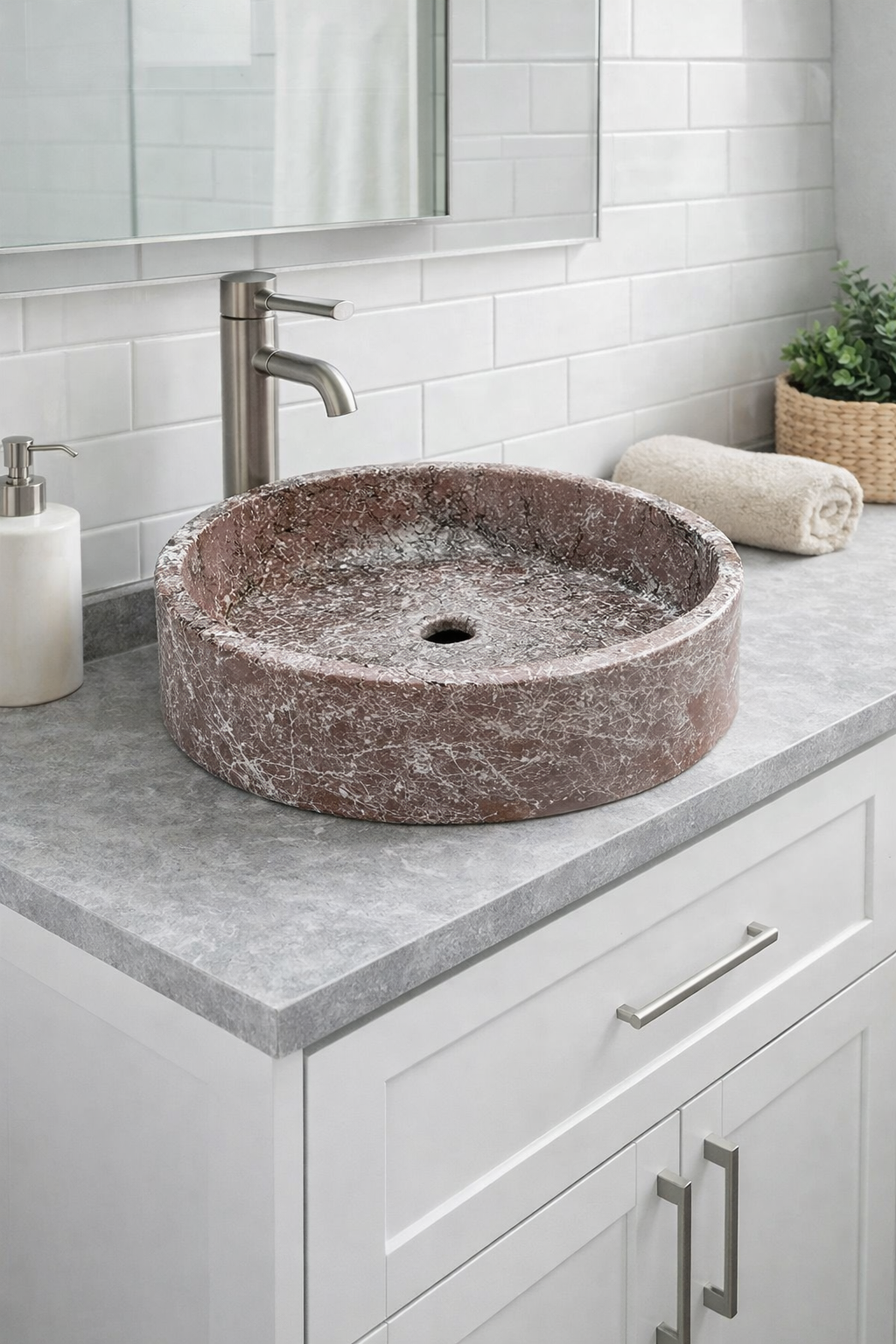 Afife Model Taş Lavabo Özel Seri AFF001 (45cm çap- 12cm yükseklik)