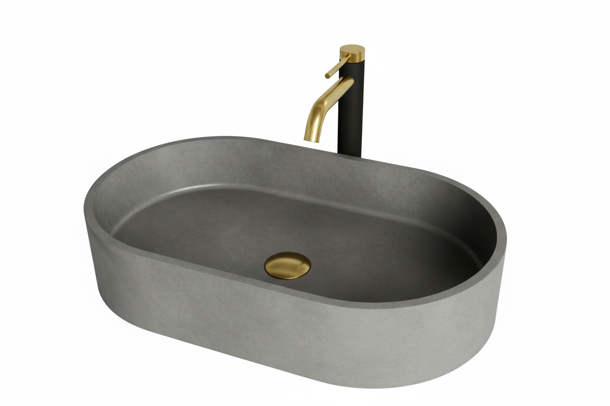 El Yapımı Umay Model Taş Lavabo 60*40*12