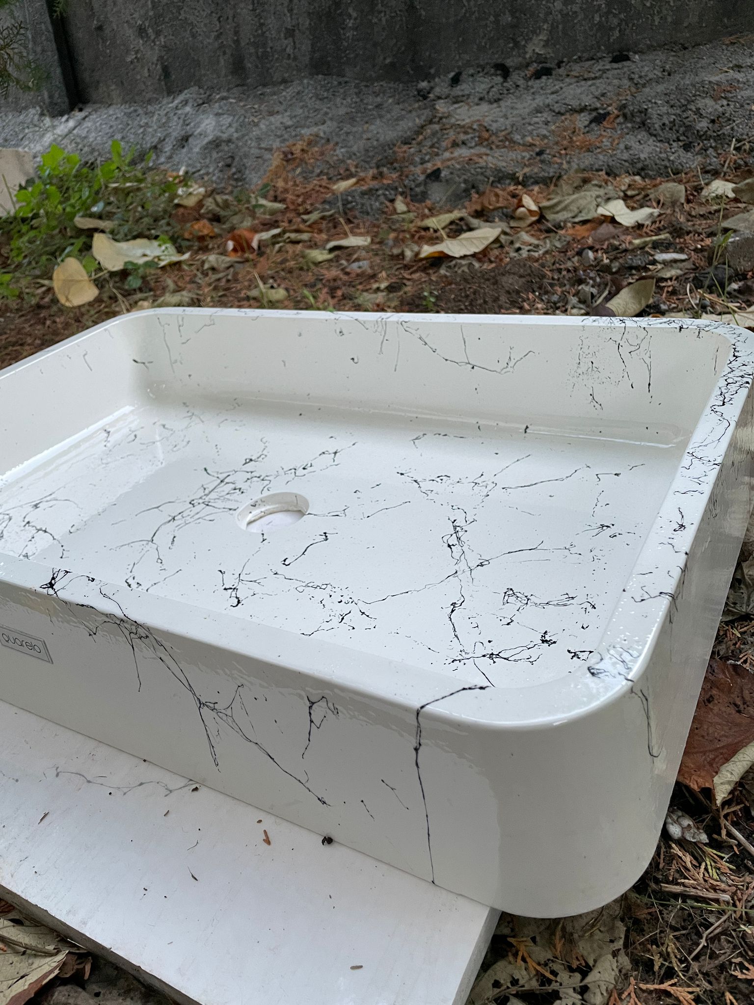 Mira Model Taş Lavabo Özel Seri MRA001( 60cm boy - 40cm en - 10cm çap)